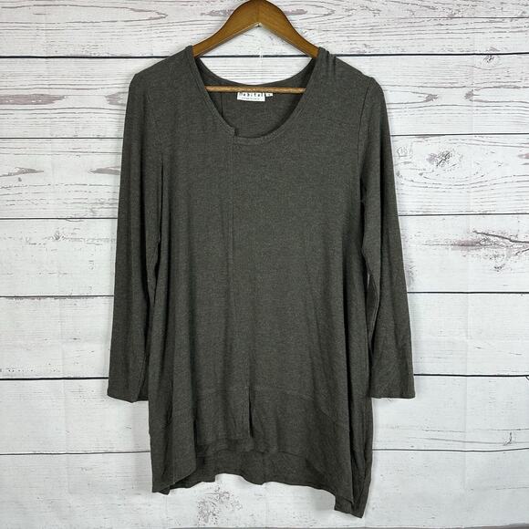 Habitat Tops - Habitat‎ Shirt Womens Small Gray Boxy Artisan Casual Tunic Relaxed Minimalist